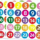 STARLIBOO Color Consecutive Number Stickers 1-50, 2 inch Vinyl Self Adhesive Removable Numbered Label, Ideal for Inventory, Storage, Organizing, Boxes, Lockers, Indoor/Outdoor