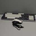 RedThunder K10 Wireless Gaming Keyboard and Mouse Combo, LED Backlit Rechargeable 3800mAh Battery, Mechanical Feel Anti-ghosting Keyboard + 7D 3200DPI Mice for PC Gamer (White-Gray)