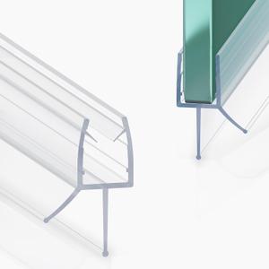 2PCS Shower Door Bottom Seal Strip, Clear PVC, 36" Length, Fits 8mm Thick Glass, Prevents Leaks & Water Damage, Easy Installation, No Adhesive Required (Clear, 36in for 5/16"(8mm) Door)