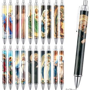 Wxiben Catholic Religious Ballpoint Pens Gifts 20PCS Christian Bible Pens Set with Catholic Saints Smooth Writing Religious Gifts for Women Men Teacher Church Office Stationery School Supplies