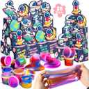 28 Pack Valentines Day Cards for Kids School with Galaxy Slime, Space Themed Slime Toys with Valentine Day Cards for Kids Classroom Exchange Gifts, School Party Favors for Boys and Girls, Pack Of 2