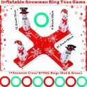 9 Pcs Inflatable Christmas Games Set Snowmen Christmas Tree Ring Toss Game 8 Ring for Xmas Party Favors Indoor Outdoor Game