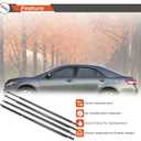 labwork Chrome 4PCS Window Moulding Door Outside Trim Seal Belt Weatherstrip Replacement for Camry 2007-2011 75710-06080 75720-06080 75730-06060 75740-06060