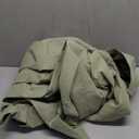 RYB HOME Sage Green 100% Blackout Linen Curtain for Sliding Doors, Thermal Insulated 100% Privacy Modern Window Curtain for Bedroom Living Room Nursery, Grommet, W100 x L96, 1 Panel