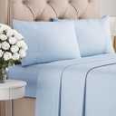 Twin 4 Piece Sheet Set - Comfy Breathable & Cooling - Ultra Soft Hotel Luxury Bedding Set w/ 8-16 Inch Deep Pockets - 1 Flat & 1 Fitted Sheet & 2 Pillowcases - Wrinkle Free and Easy Care - Sky Blue