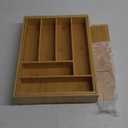 Pristine Bamboo Silverware Tray for Drawer Organizer - Kitchen Drawer Organizer - Cutlery Organizer - Silverware Organizer, Flatware Silverware Holder, Expandable Adjustable Wooden Dividers (8-Slots)