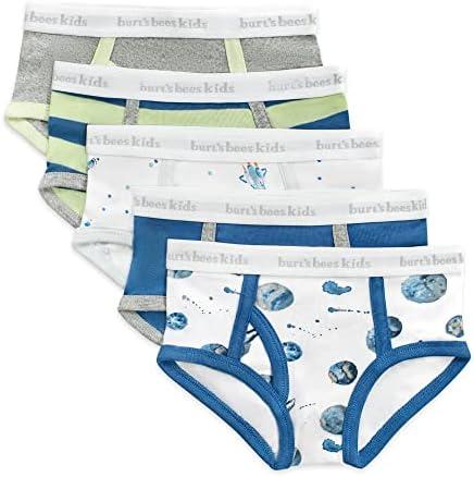 Burt's Bees Baby Toddler Boys' Underwear, Organic Cotton, Tag-Free Comfort Briefs, 4-5T