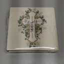 Feifeiya 60 Pcs Religious Easter Paper Napkins - 2 Ply He Is Risen Christian Disposable Napkins with Gold Cross & Eucalyptus Design for Easter Spring Baptism Church Party Table Decorations Supplies