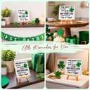 St Patricks Day Decoration - Happy Saint Patricks Day Accessories Decor, Ceramic Irish Blessing Table Desk Sign, Green Lucky Shamrock Home Office Spring Tiered Tray Decor Centerpiece
