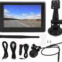 Rear View Camera Kit, Backup Camera Monitor System Compatible with Universal Vehicles, 5in Reverse Camera Display, 150 Wide Angle Parking Camera (Smaller Camera)