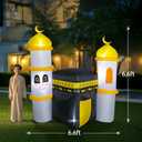 Dawdix 6FT Inflatable Ramadan Mosque Decoration, Inflatable Masjid Eid Mubarak Outdoor Decor, Muslim Islamic Holiday Blow-Up Lawn and Garden