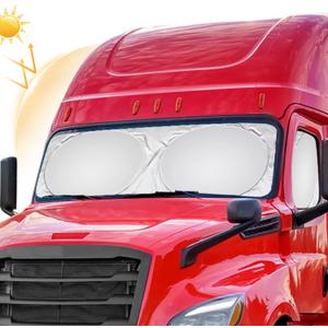 Vepagoo Semi-Truck Sun Shade for Windshield and Side Window, Sun Protector Blocking UV Rays, Best for Semi, Commercial & Big Rig Trucks, RV (163 x 36 in) (Silver)