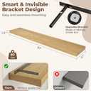 Fun Memories 12 Inch Deep Floating Shelves, 67 Inch Long Extra Large Floating Shelves for Home & Office, Wall Shelves with Invisible Bracket, Oak, Set of 1, 12"D x67"L - 1P