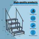 RV Steps with 2 Handrail, 4-Step Heavy Duty Hot Tub Steps, Non-Slip Outdoor Spa Steps for RV, Camper, Trailer, Mobile Home, Porch, Portable Ladder Stairs with Anti-Slip Mats (4 Steps with 2 Handrail)