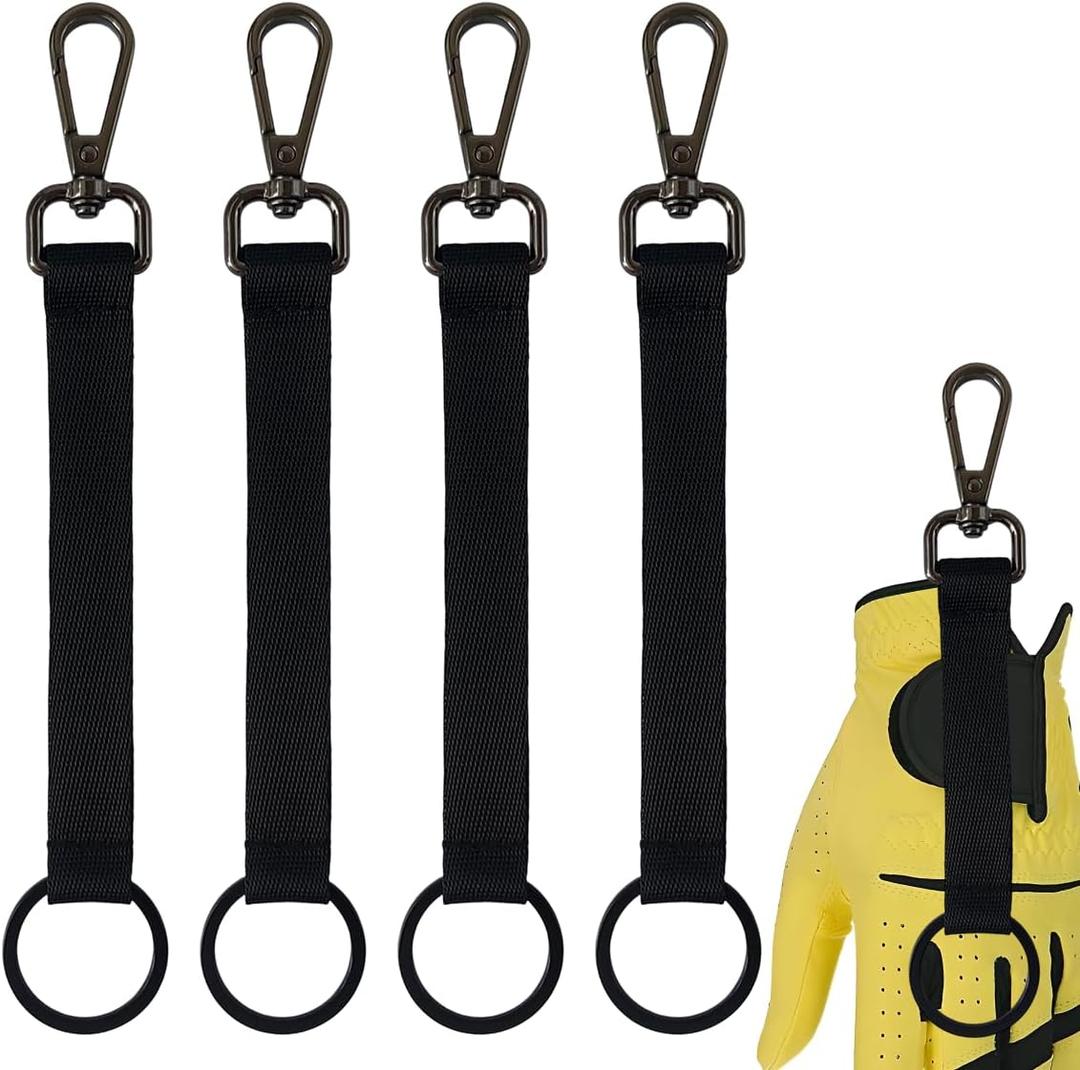 4PCS Golf Glove Grabber Holder,Glove Belt Keeper Strap, Stylish Glove Holder with Metal Clip and Keyring,Essential Golf Glove Accessories
