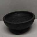 Wooden Decorative Bowl | 11" Large Wood Fruit Bowl for Kitchen Counter | Key Bowl for Entryway Table, Table Centerpieces, Shelf, Coffee Table | Natural Organic Paulownia Wood Bowl with Base | Black