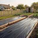 4 Mil Black Plastic Sheeting Roll, 4 FT x 100 FT Heavy Duty Plastic Roll for Garden Weed Barrier, Landscaping, Vapor & Dust Protection