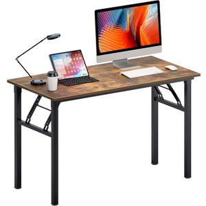 Need Office Computer Desk - 47.2L Sturdy and Heavy Duty Folding Laptop Table,Writing Table/Home Office Desk/Sewing Table,No Assembly Required,Rustic Brown AC5FB(120 * 60)
