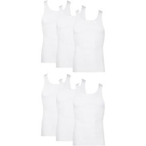 Hanes Men's, Moisture-Wicking Ribbed, Lightweight Cotton Tank Undershirts, Multi-Pack (Large, White - 6 Pack)
