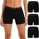 INNERSY Women's 4" Inseam Boxers Briefs Cotton Boyshorts Underwear Ladies Panties Pack of 3 L