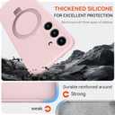 for Galaxy S25 Case with Stand, Slim Liquid Silicone Phone Cases for Samsung Galaxy S25 Compatible with MagSafe, Full Camera Protection Magnetic Kickstand Cover Case for Samsung S25, Pink
