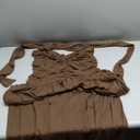 Womens Solid V-Neck Dress Sleeveless Tie-Up Off-Shoulder Dresses Slim Fit Beach Sundress, Large m Dark Brown 