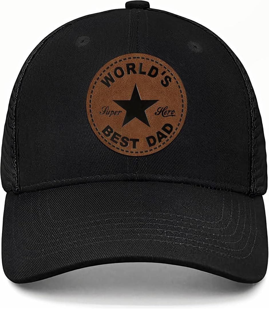 Baseball Cap for Dad Adjustable Breathable Hat Gifts for Men Him Stepdad Husband Grandpa Uncle Outdoor Sports Daily Wear Christmas Birthday Gifts Black