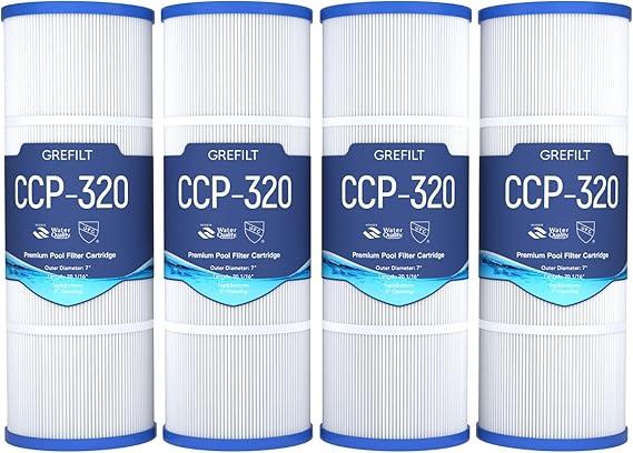 4-Pack CCP320 Pool Filter Cartridges, Compatible with Pentair Clean & Clear Plus 320, Replaces Pentair R173573, Pleatco PCC80-PAK4, 320 sq.ft