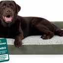 FurHaven Orthopedic Dog Bed for Large Dogs, L-Shaped Chaise Mattress with Orthopedic Egg Crate & Solid Orthopedic Foam Base for Joint Support, Washable Cover, Jumbo XL, Faux Fur & Suede, Dark Sage