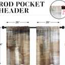 Brown Beige Painting Kitchen Curtains 36 Inch Length Abstract Window Short Tier Curtains Over Sink Set of 2, Grey Contemporary Vintage Small Kitchen Decor 26x36 Inch