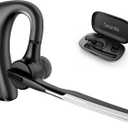 Conambo K18 Wireless Headset Bluetooth V5.1, Bluetooth Earpiece 16 Hrs Talking Time Hands-Free Single Ear Bluetooth Headset with Dual Mic Noise Canceling for Work Trucker iPhone Android Cell Phone