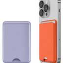 2 Pack Magnetic Card Holder for iPhone 17/16/15/14/13/12 Series, for Magsafe Wallet, Stronger Magnetic Wallet with RFID Blocking, Holds 3 Cards, Orange & Purple