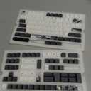 JSJT Ink Lotus Keycaps OEM Profile Japanese Keycaps 140 Keys PBT Dye Sublimation Custom Keycap Suitable for GK61/64/68/84/87/96/98 Cherry MX Switches ANSI/ISO Layout Mechanical Keyboards