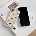 3 x Bow Phone Case for iPhone 16 Pro Max Case Cute Bowknot Women Girly Design Soft Silicone Camera Protection Protective Lovely Girls Phone Case for iPhone 16 Pro Max Beige