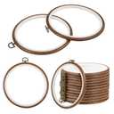 Oqqlin 12 Pcs Round Embroidery Hoops, 6 Inch Durable Imitated Wood Cross Stitch Hoop Ring Circle Rubber Embroidery Hoops Frame for Sewing, DIY, Craft, Hanging Ornaments Decor