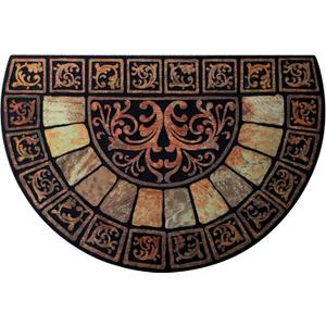 Cedilis Half Round Door Mat, 24 x 36 Inch Front Door Mat, Semi Circle Non-Slip Outdoor Door Mats, Half Circle Rug for Outside Entry, Heavy Duty Rubber Doormat, Low-Profile Welcome Entrance Way Rug