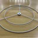 RISEON Lamp shade Frame with hanging holes, DIY Lamp shade Wire Ring Support Hanging E27 Chandelier Frame Harp Lamp Shade Bracket,Make DIY Shell Bead Table/Floor/Pendant Lamp (White)