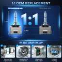 D3S HID Bulbs, 8000K White Blue 35W High/Low Beam, Replacement 66340 42403 42302 42302C1 Xenon Bulbs, UV Resistant, Pack of 2