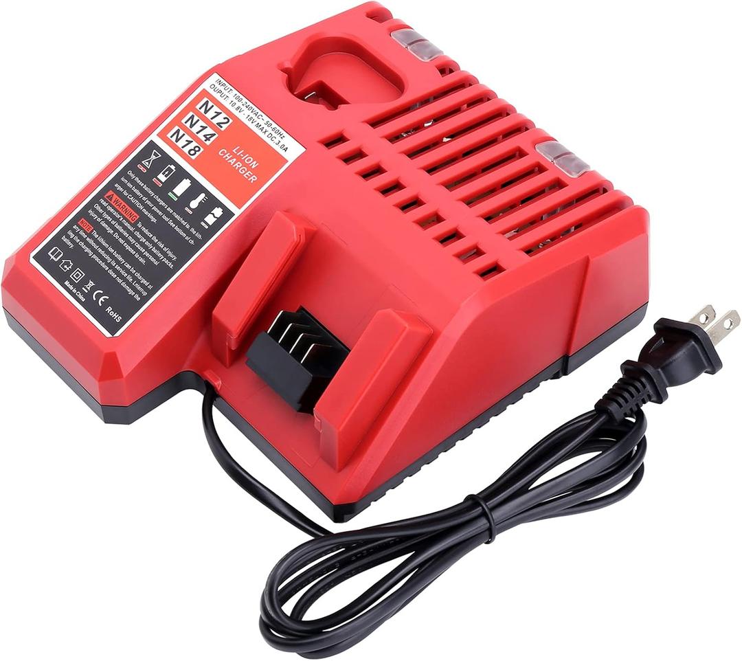 Lasica 12V 18V Multi-Voltage Battery Charger Compatible with Milwaukee 3.0A 12V/18V 48-59-1812 Rapid Charger Compatible with Milwaukee Lithium Heated Jacket Power Tool Battery Packs