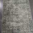 FMFUNCTEX 4x6 Washable Area Rug Green Neutral Vintage Distressed Oriental Non Slip Low Pile Traditional Entryway Indoor Carpet for Living Room Bedroom Soft Retro Throw Rug for Dining Office Entrance