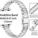 MioHHR Thin Metal Bands Compatible with Apple Watch Band Ultra 2 1 Series 10 9 8 7 6 5 4 SE 3 2 1,Slim Narrow Stainless Steel Strap for Women iWatch Bands 49mm 46mm 45mm 44mm 42mm 41mm 40mm 38mm (Silver)