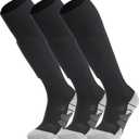 APTESOL Knee High Soccer Socks (1/3/5 Pair) Team Sport Cushion Athletic Socks for Kids Youth Adult (Medium)