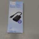 Philips USB C to HDMI Adapter, 4k 60 Hz USB Type C to HDMI Adapter for Monitor, MacBook Pro, MacBook Air, iPhone 16 Series, 15 Series, iPad Pro, Multiple Monitors Connector Cable, Black, SWU7114A/27