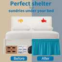 Entisn Teal Adjustable Bed Skirt for Full & Queen Size Bed - with 14 Inch Tailored Drop, Wrap Around Bed Skirts with Adjustable Elastic Belt for Easy Fitting - Wrinkle & Fade Resistant, Blue