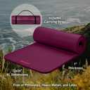 Retrospec Solana Yoga Mat 1" Thick w/Nylon Strap for Men & Women - Non Slip Exercise Mat for Home Yoga, Pilates, Stretching, Floor & Fitness Workouts