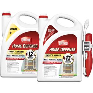 Ortho Home Defense Insect Killer for Indoor & Perimeter2 with Comfort Wand Plus Refill Bundle - Ready-To-Use Bug Spray, Kills Ants, Roaches, and Spiders, 1.33 gal.