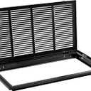 HVAC Premium 24" X 16" Steel Return Air Filter Grille for 1" Filter - Removable Face/Door - HVAC Duct Cover - Flat Stamped Face - Black [Outer Dimensions: 26 5/8" X 18 5/8"]
