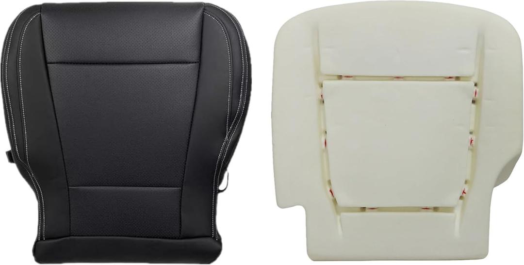 Driver Side Bottom Replacement Foam Cushion Pad Seat Cover Black Fit for Ford F250 F350 F450 F550 Lariat, XLT with Leather, FX4, Single-Cab, Quad-Cab & Crew-Cab 2017 2018 2019 2020 2021 2022