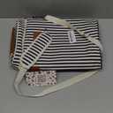 Tirrinia 2 Bottle Insulated Bottle Tote Carrier - Leakproof, Padded Cooler Bag for Travel, BYOB, Tasting, Parties -  Striped (2 Bottle-without front pocket)