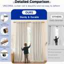 Wood Curtain Rods for Windows: 1 Inch Diameter Adjustable Heavy Duty Curtain Rod 48" to 86" with Imitation Wood Grain Leaf Pattern Finials
